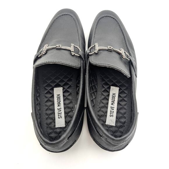 Steve Madden Mez Almond Toe Slip-On Loafer Shoes Men's Black Size US8 EU41 - Picture 10 of 13